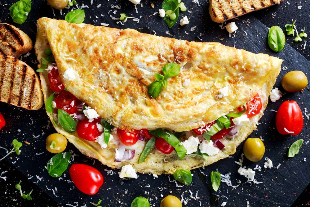 Griekse tomaat en feta omelet